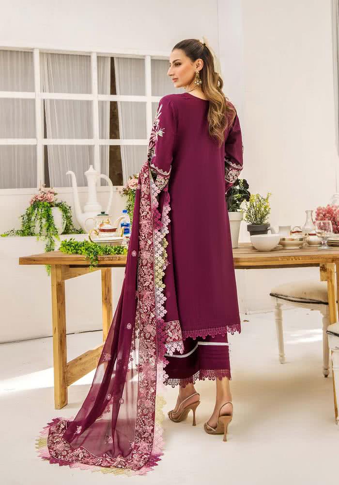 Eshaisha Unstitched Lawn Royal Maroon