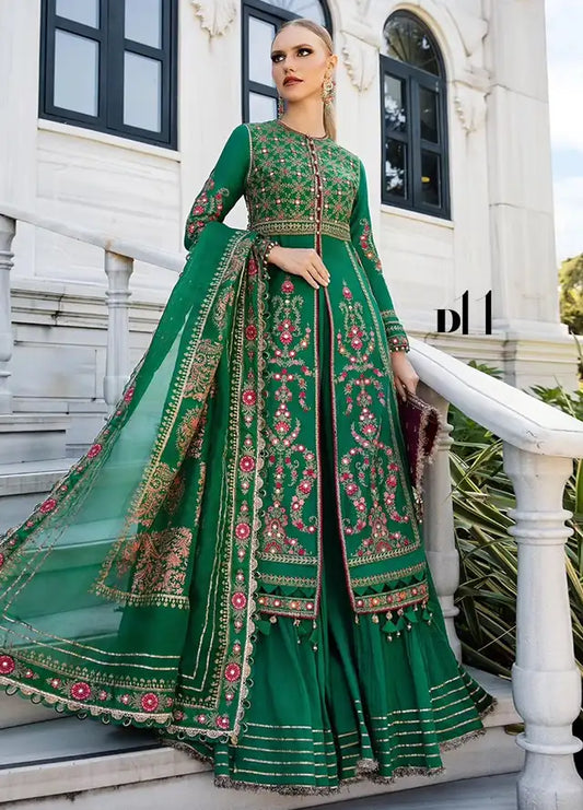 Sateen By Maria B. Unstitched Embroidered Cotton Suit