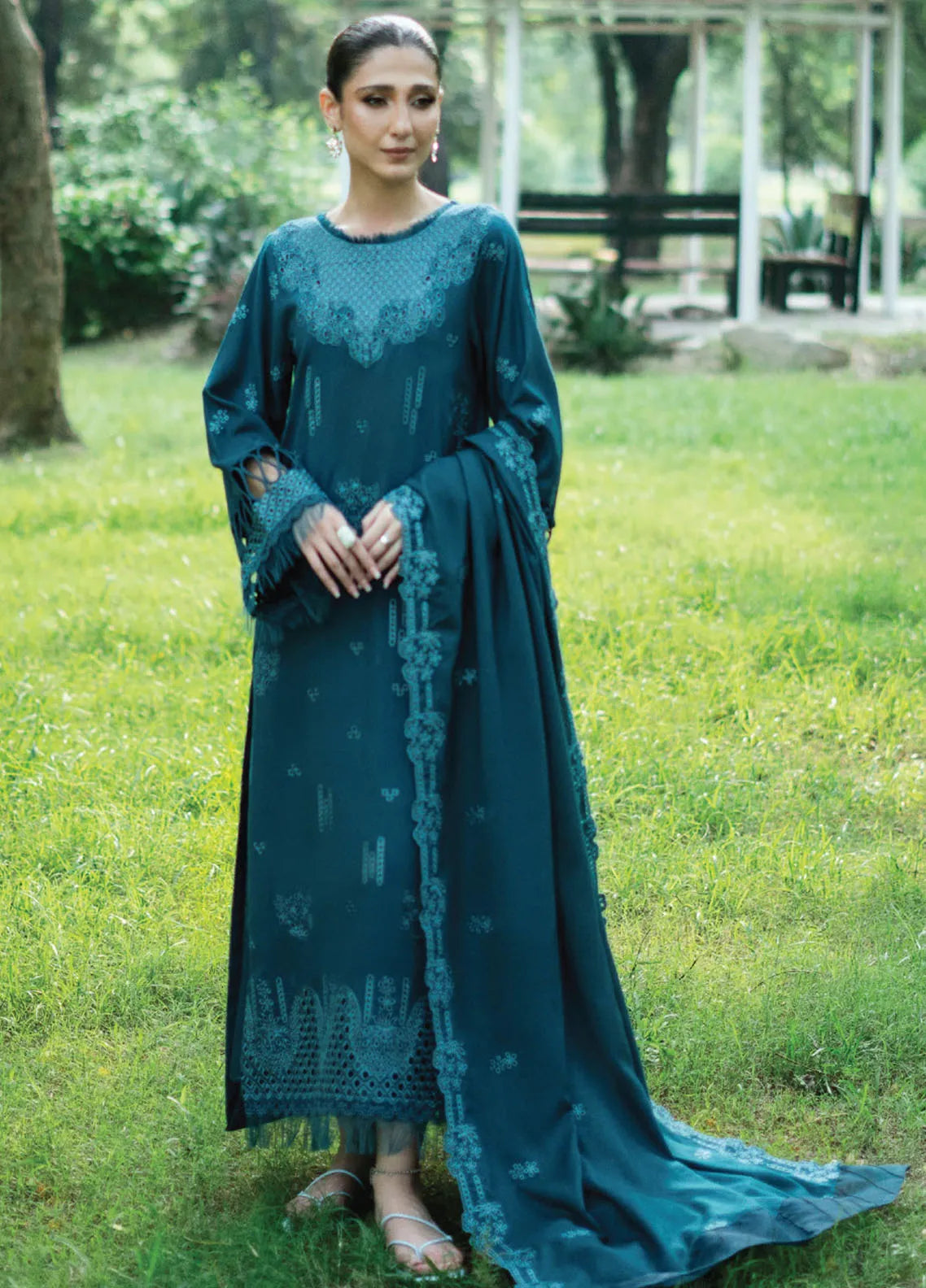 Zephyr By Humdum Embroidered Wool Suit D-06 - Winter Collection