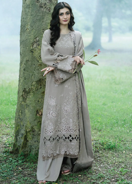 Zephyr By Humdum Embroidered Wool Unstitched Suit D-10 - Winter Collection